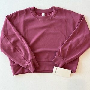 Lululemon Perfectly Oversized Crop Crew *Softstreme. NWT. Size 6. Washed Mauve